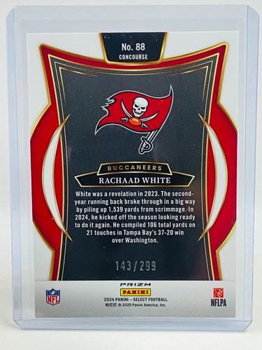 2024 Panini Select Rachaad White Concourse Tri-Color #143/299 - Picture 2 of 2