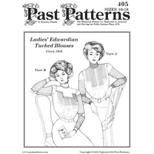 Past Patterns 0405- Early 1910s Tucked Waist Sewing Pattern bust sizes 33"-40"