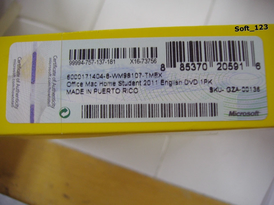 MS Microsoft Office MAC 2011 Home and Student DVD 1 User 1 Mac =RETAIL BOX= - Image 2 of 2