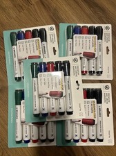 Premium DRY ERASE MARKERS, Chisel Tip Lot Of 5 Pack New