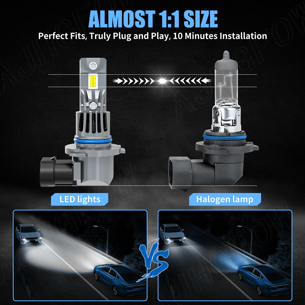 For Ferrari F355 GTS 1994-1997 1998 LED Headlight Bulbs Kit Combo 6500K White