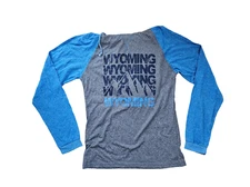 Salt Creek Womens S Wyoming Long Sleeve Hooded Tee Gray Blue  NWOT