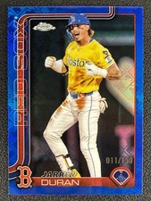 2025 Topps Chrome Logofractor Jarren Duran Blue Refractor #79 Red Sox /150