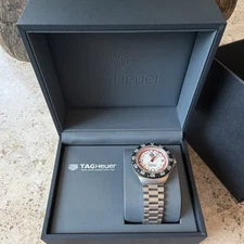 TAG Heuer Solargraph Formula 1 Stainless Steel Red White Dial Box Papers