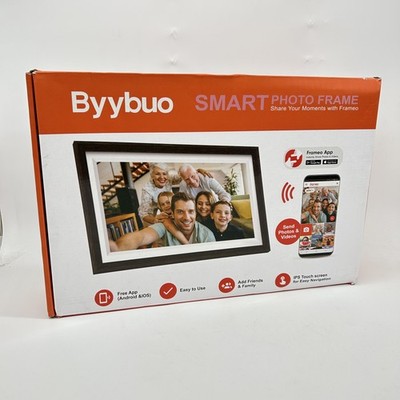 BYYBUO 15,6 Zoll WLAN Digitaler Bilderrahmen, 1366 x 768 IPS Touchscreen Digital