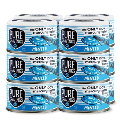 Minced Tuna and Tuna Loin Wet Canned Cat Food, 100% Mercury-Tested, Moist Can...