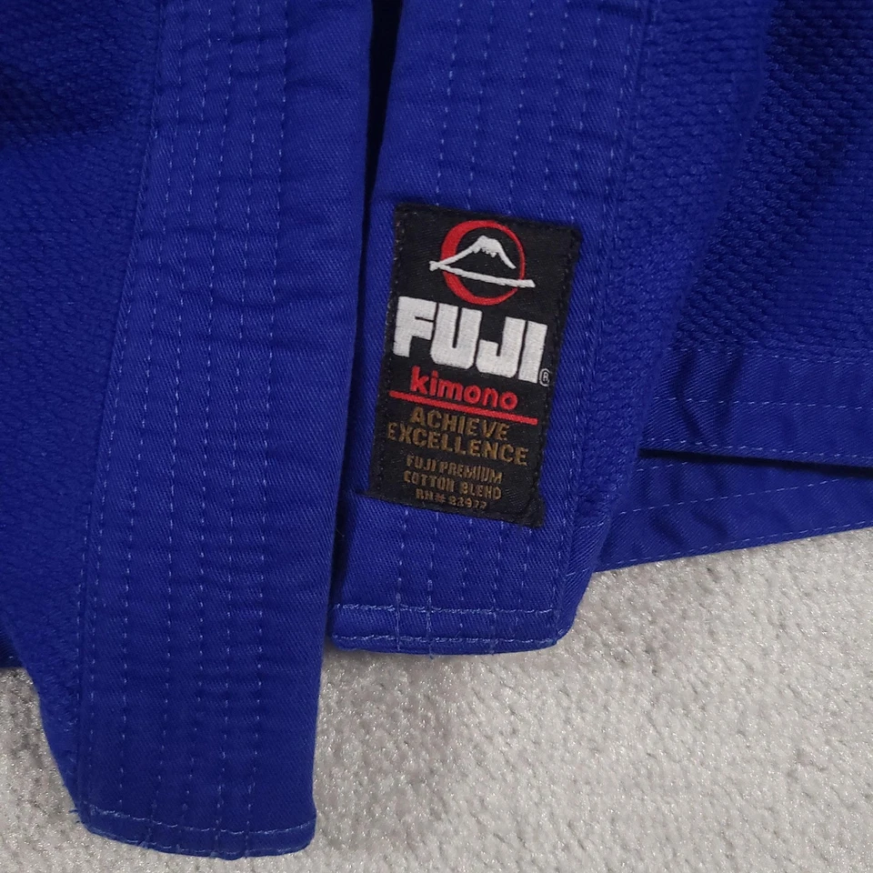 Chaqueta Fuji BJJ Jiu Jitsu Gi Kimono C00 Azul Juvenil Fuji Premium Mezcla de Algodón Top Foto 4 de 4