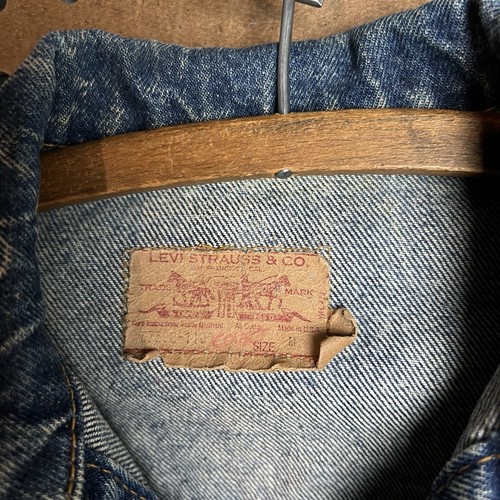 Vintage Levis Jacket Size Medium Youth Blue Denim Jean Stone Acid Wash USA 80s - Picture 4 of 12