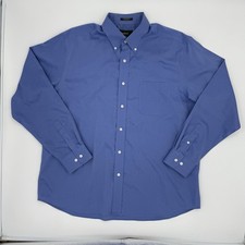 Eddie Bauer XL Wrinkle Resistant Relaxed Fit Blue 100 Cotton Button Down Shirt