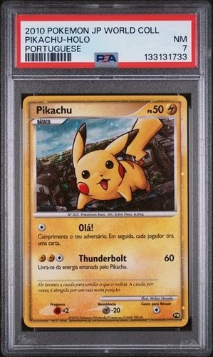 PSA 7 2010 POKEMON JAPANESE WORLD COLLECTION PIKACHU-HOLO PORTUGUESE