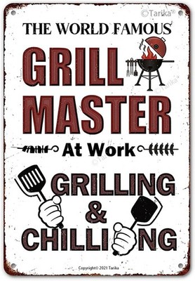 BBQ Grill Barbecue The World Famous Tin Metal Signs Home Décor 8x12 