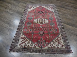 Geometric Turkish Vintage Rug,Turkish HandMade Anatolian Village Rug 3.7x6 Ft