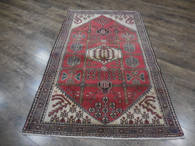 Geometric Turkish Vintage Rug,Turkish HandMade Anatolian Village Rug 3.7x6 Ft