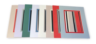 Pack of 15 Double 8x10 Mix Colors Picture Mats Bevel Cut  4 1/2  x 6  1/ 2 Photo
