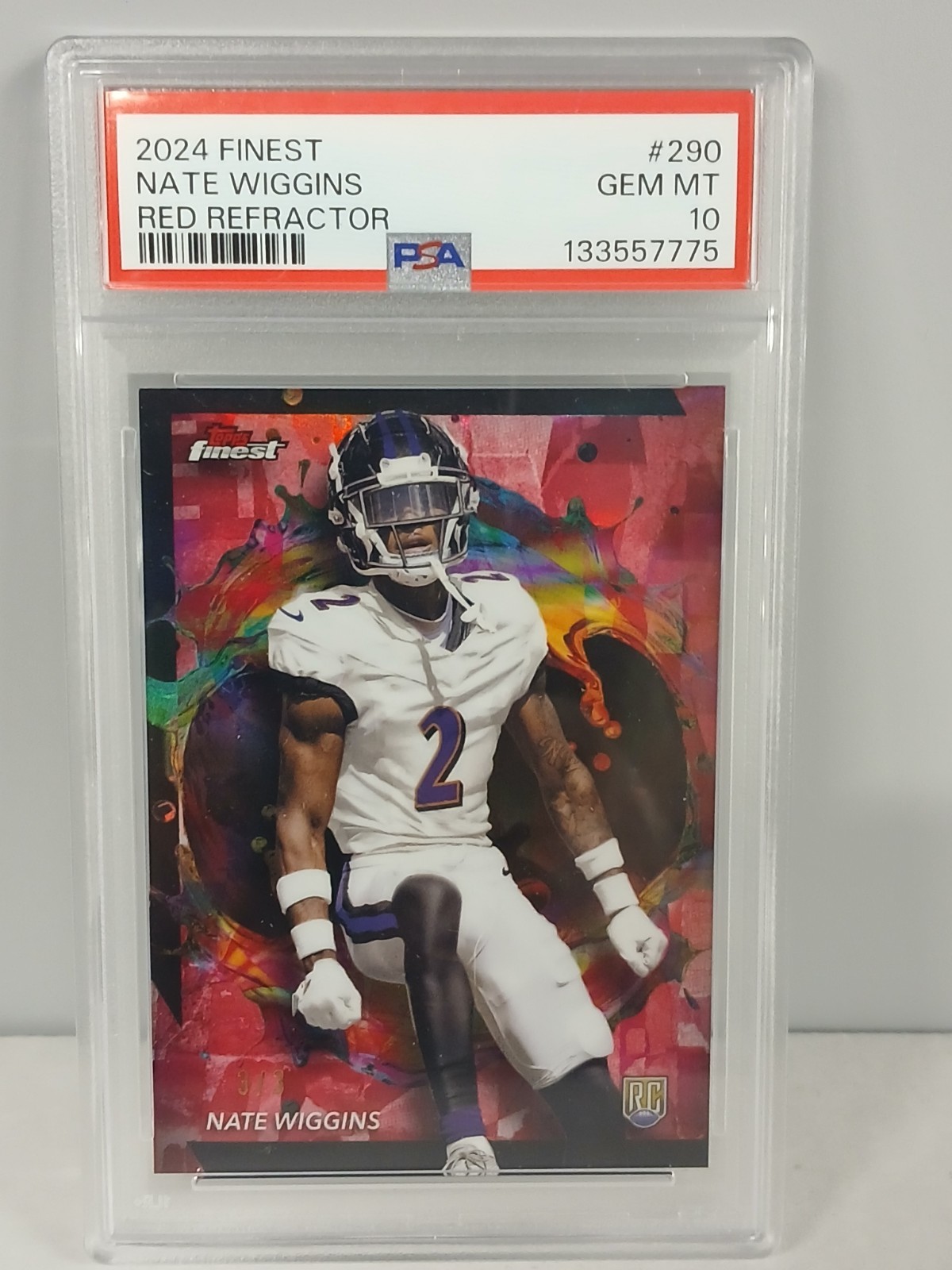 Nate Wiggins Topps Finest #290 Red Refractor