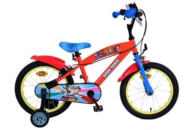 16 Zoll Kinderfahrrad Jungen Rot 4-6 Jahre Fahrrad Paw Patrol mit Stützräder