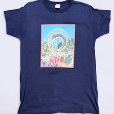 Vintage 1980  s Knotts Berry Farm Iron On Print T-Shirt Sport T Medium Navy Blue