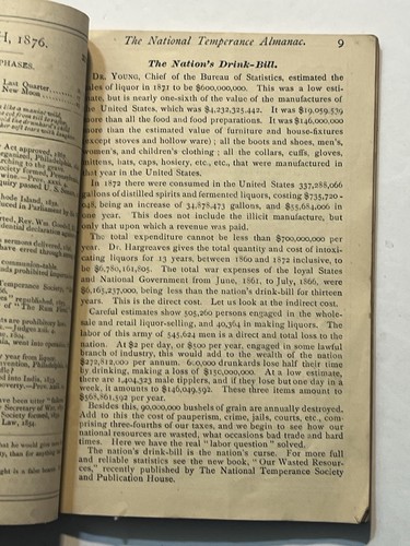 1876 National Centennial Temperance Almanac Teetotaler's Yearbook NTS NY - Picture 5 of 12