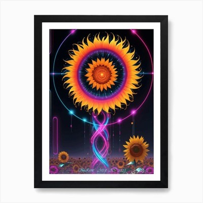 Sonnenblume Kraftquelle Kunstdruck gerahmt Wandbild Poster Leinwanddruck Bild