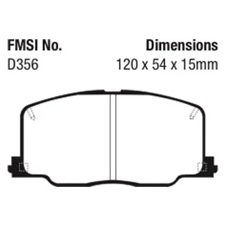 For Toyota Celica 1988-1993 EBC DP4725R Yellowstuff Front Brake Pads - Изображение 2 из 3