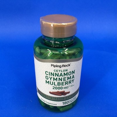 Piping Rock Ceylon Cinnamon Gymnema Mulberry 2000mg 180 Capsules
