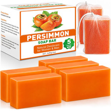 5 Pcs Persimmon Soap Bar for Old People Smell Natural Bar Soap for All type skin