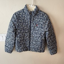 POLO RALPH LAUREN Girls Puffer Jacket Down Feather Reversible Coat Sz LRG 14-16