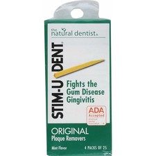Stim-U-Dent Plaque Removers 3 Packs of 4x25 300 Count Pack 1 , Green
