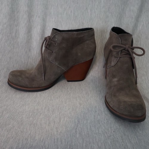 Korks by Kork Ease Estella Suede Booties Wedge Block Heel Women 7.5 Gray Q20960 - Picture 3 of 12