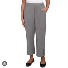 Women's - Alfred Dunner Santa Barbara Straight Fit Ankle Pant   Gray   14P   NWT