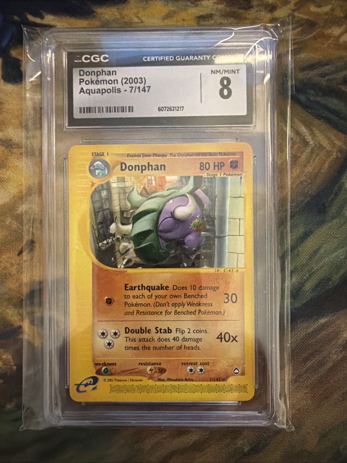 Pokemon Card - Donphan Aquapolis 7/147 CGC 8