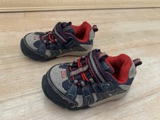 STRIDE RITE BABY PALMER TODDLER BOYS SHOES size 4W BLUE GRAY