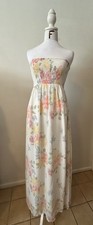 Old Navy Strapless Maxi Dress, Floral Smocked, White, size SP