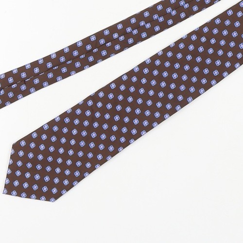 Joseph Turner Men's Brown Floral Silk Tie - Picture 8 of 12