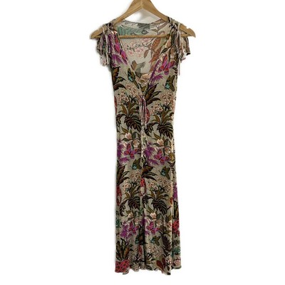 Auth ETRO - Cream Light Yellow Multi Women's Dress