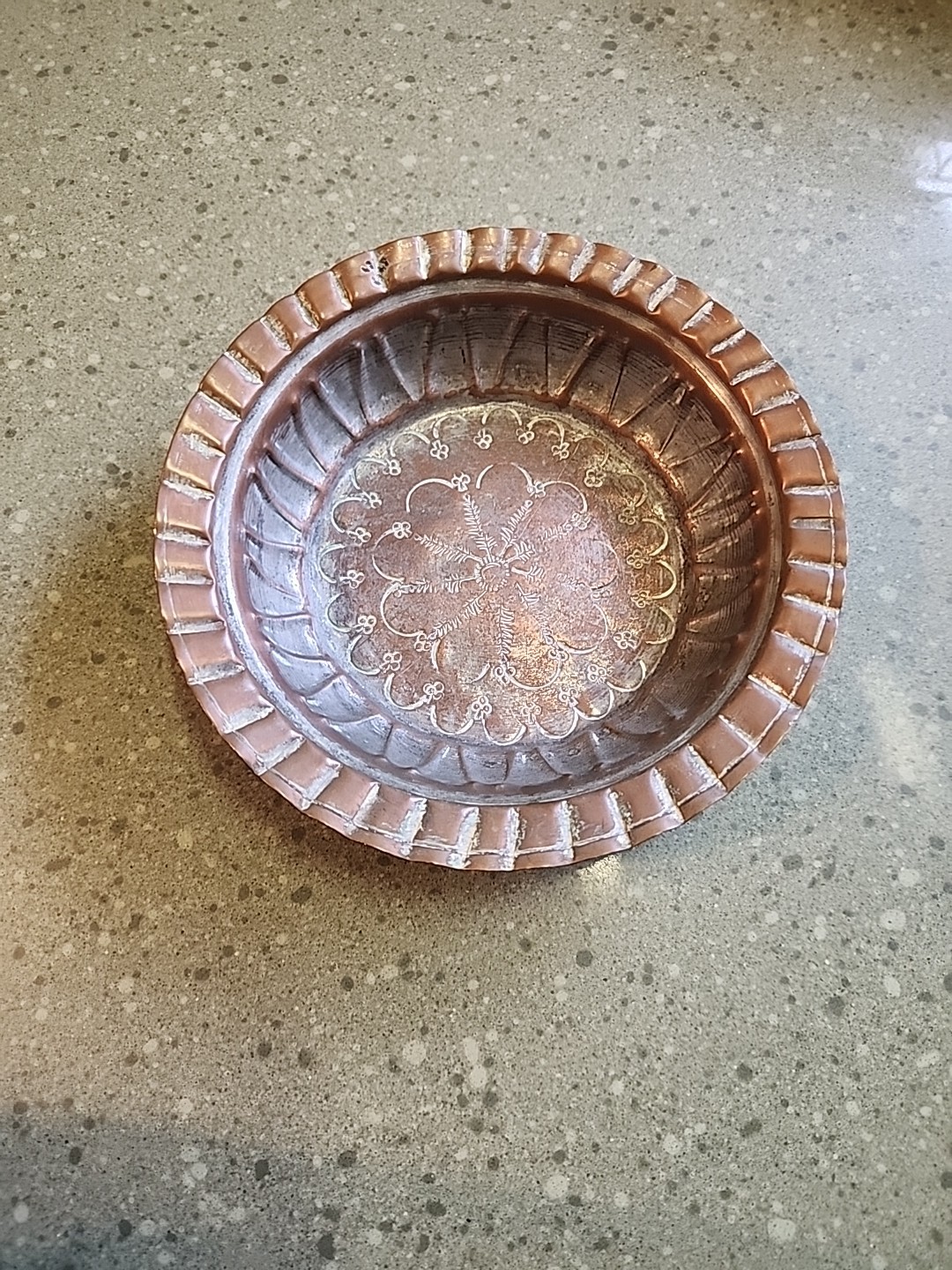 Vintage Copper Jello Mold Bowl Kitchen Wall Hanging, Patina