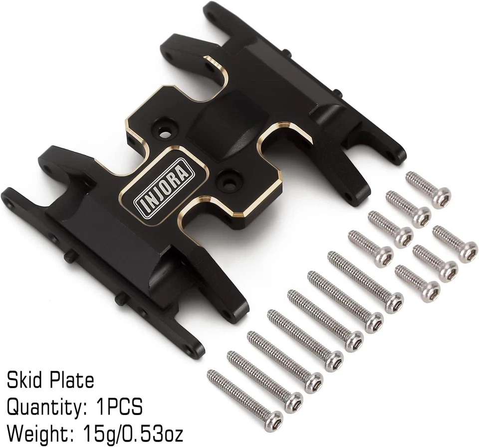 INJORA Brass Skid Plate-Heavy Counterweight Chassis Accessories for 1/24 RC...  - Image 2 of 4