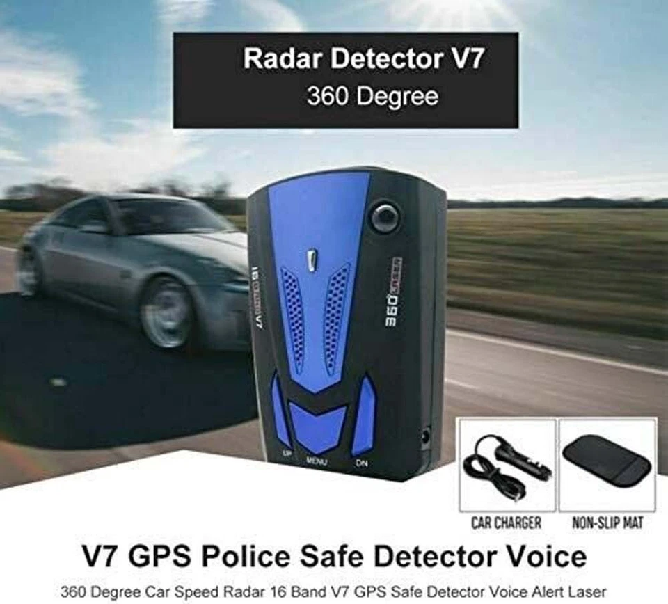 Car 16 Band Laser Radar Detector GPS Camera 360 Anti-Police Voice Alert Speed V7 - Image 3 of 4