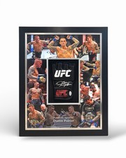 Guanto UFC Dustin Poirier firmato incorniciato leggenda certificato di autenticità incluso firma privata JSA 