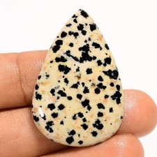 Natural Dalmatian Jasper Pear Shape Cabochon Loose Gemstone 32 Ct 36X24X4 mm