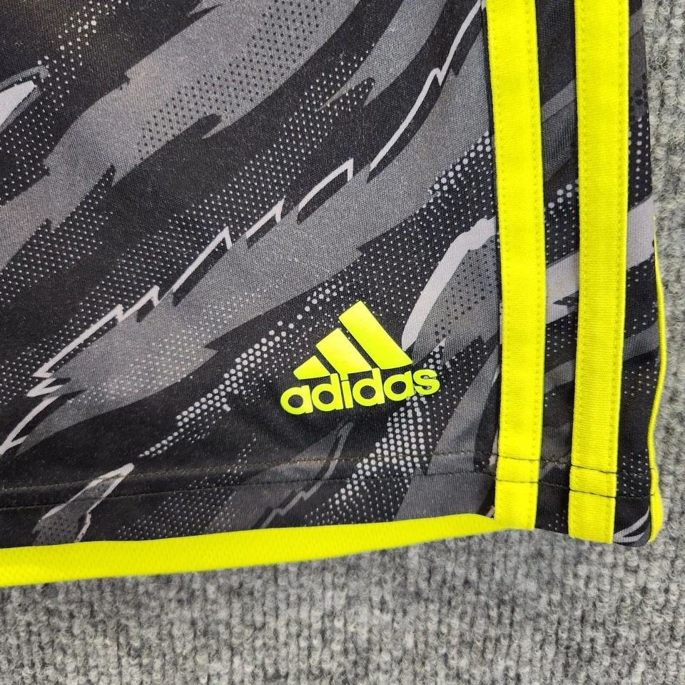 Pantalones Cortos Adidas Juveniles Talla XL 18/20 Gris Negro Diseño Marcas Garra Cintura Elástica Foto 2 de 4