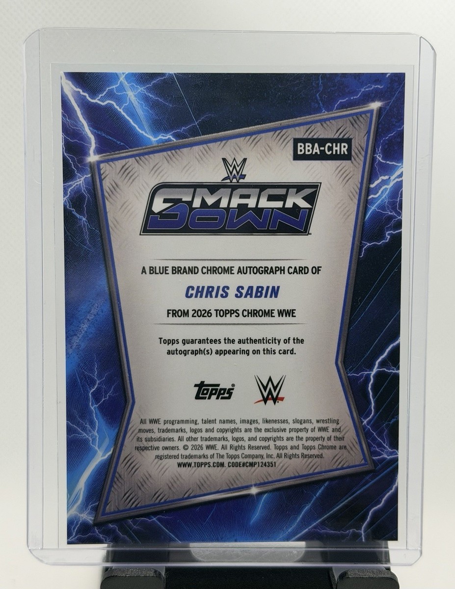 2026 Topps Chrome WWE Chris Sabin Blue Brand Auto BBA-CHR