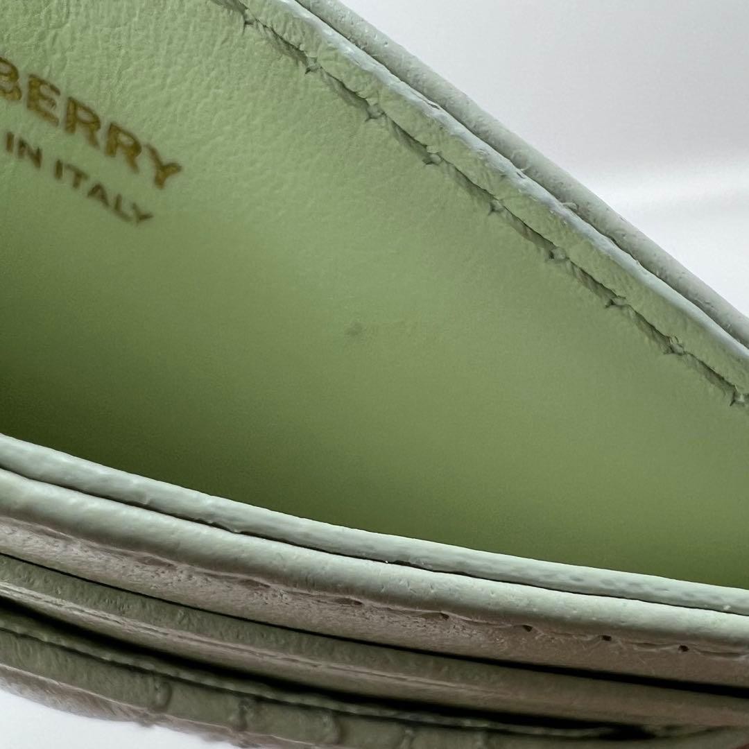 Burberry TB Logo Leather Card Case Mint Green thumbnail 4