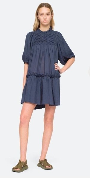 Women Sea New York Dress Navy Ramie 40