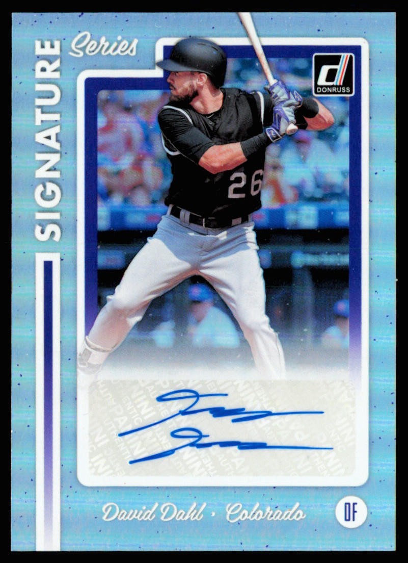 David Dahl 2017 Panini Donruss Colorado Rockies Rookie Auto #SS-DD