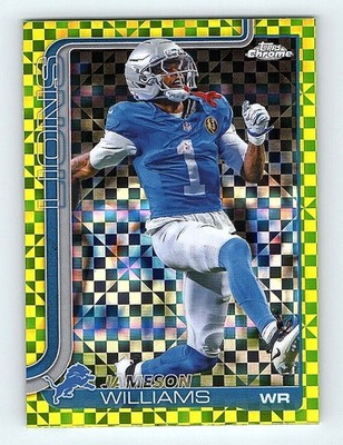 2025 Topps Chrome Lime Green X Fractor Jameson Williams Detroit Lions #97