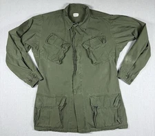 Vintage US Army Jungle Jacket Men Small Long Ripstop OG-107 Coat Vietnam 60s 70s