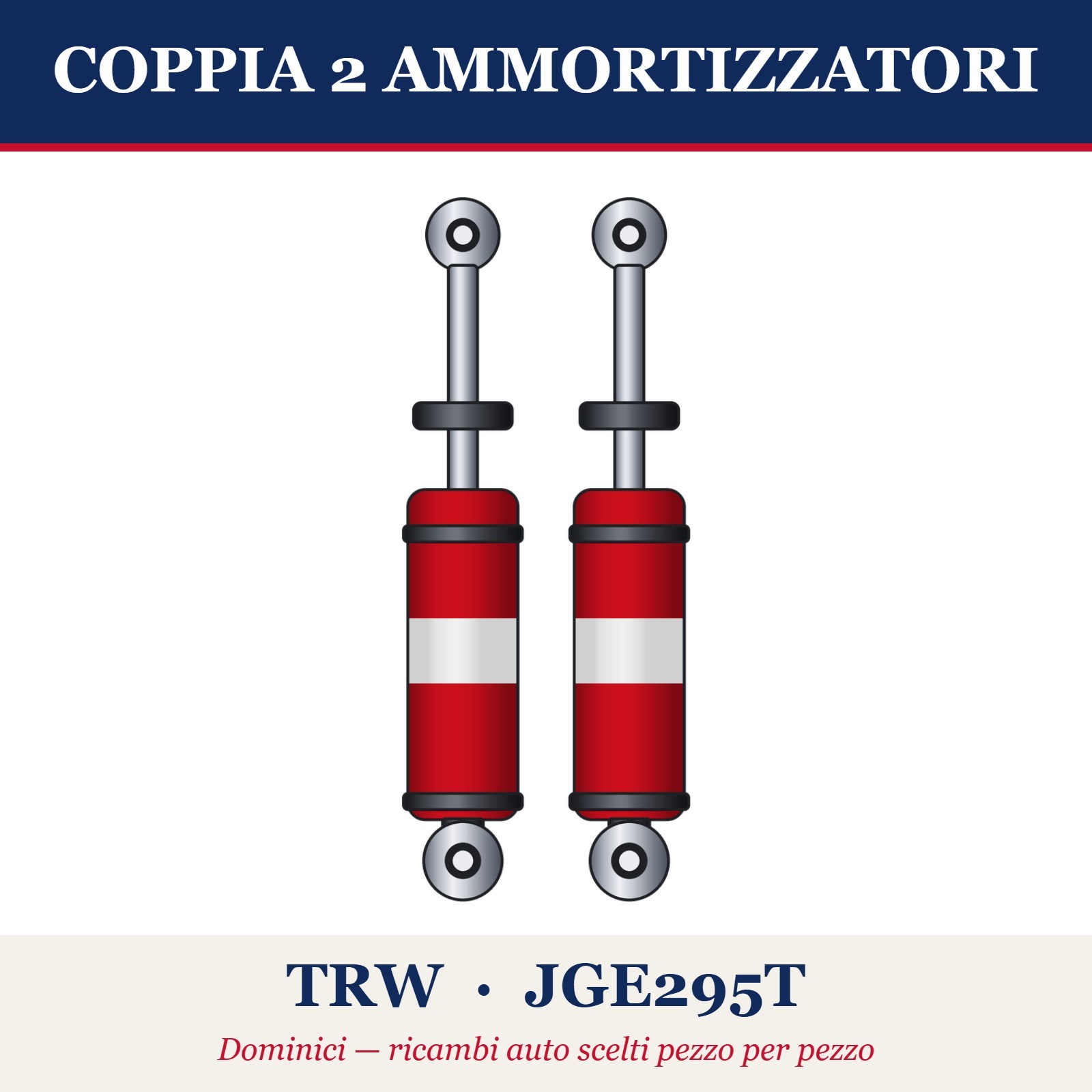 2x Ammortizzatore Assale posteriore Spina superiore JGE295T TRW per FORD VOLVO - Immagine 2