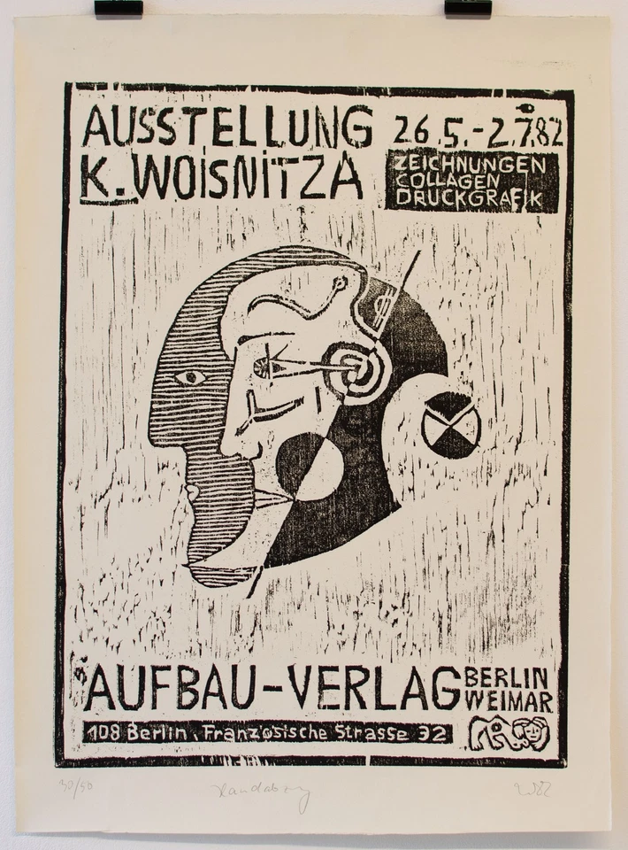 Karla Woisnitza Berlin Ausstellungsplakat sign Holzschnitt 1982 Handabzug 30/50 - Bild 2 von 4