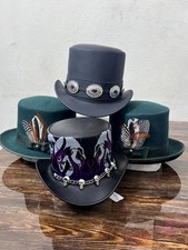 Handmade Leather Top Hat Hand-Unisex Fantasy Steampunk Headwear, Steampunk Cos